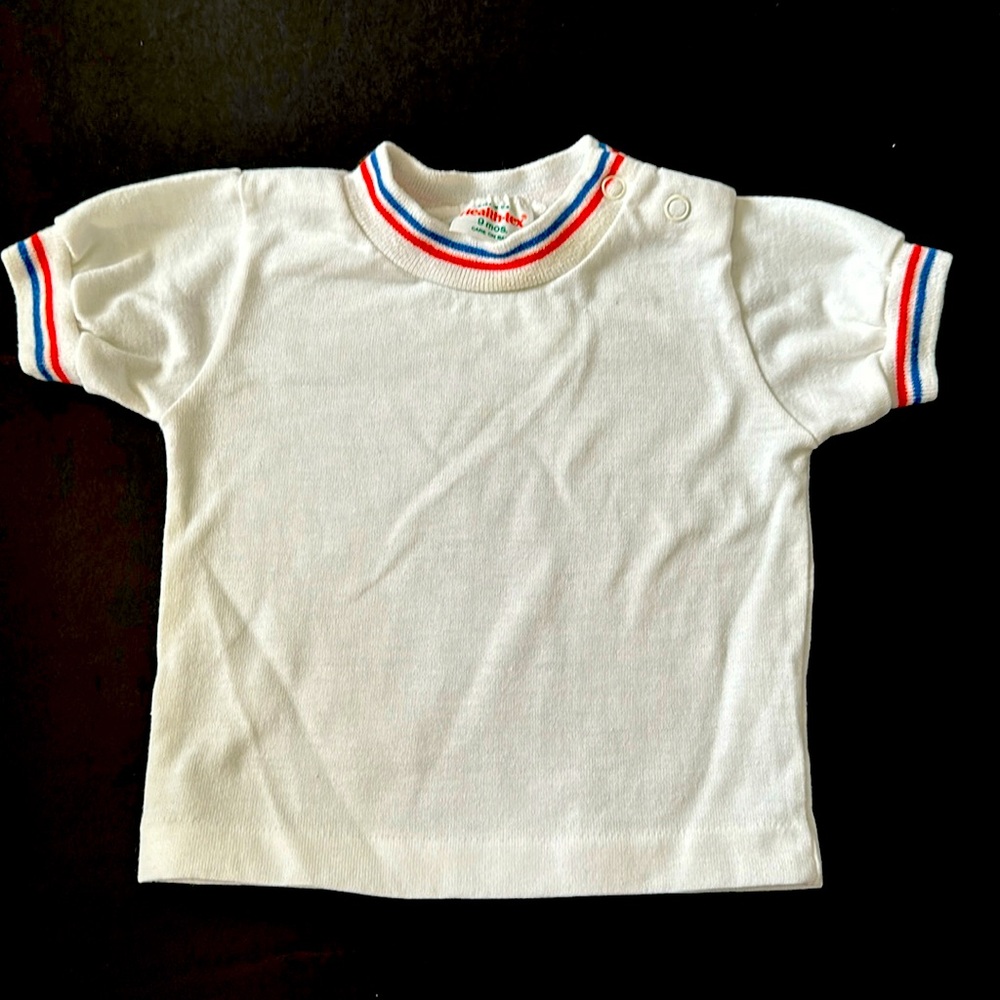 Made in USA vintage infant t-shirt matches overalls
